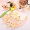 Morejoy 175pcs Pink Gold Plastic Plates-Pink Disposable Plates include: 25