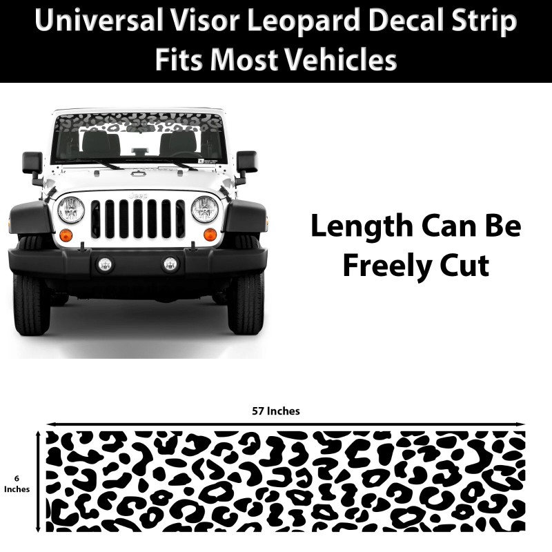 ClearSurface Universal Leopard Cheetah Print Front Windshield Visor Die Cut