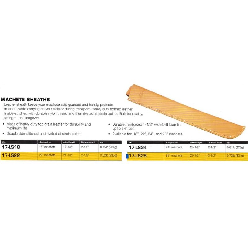 MILEKO Leather Sheath for 28" Machete