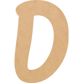 Unfinished 10 Inch Wooden Letters, Wood Alphabet D Small Craft Blank Wall Hanging Decorative Cutout, Muthike Font
