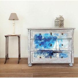 Floral De Amor® On A Voyage Ii 3 Sheets,Design 24"x33" Furniture Transfer Bathroom Nightstands Table Decor Wall Decals DIY Wallpaper Murals Decor Kitchen