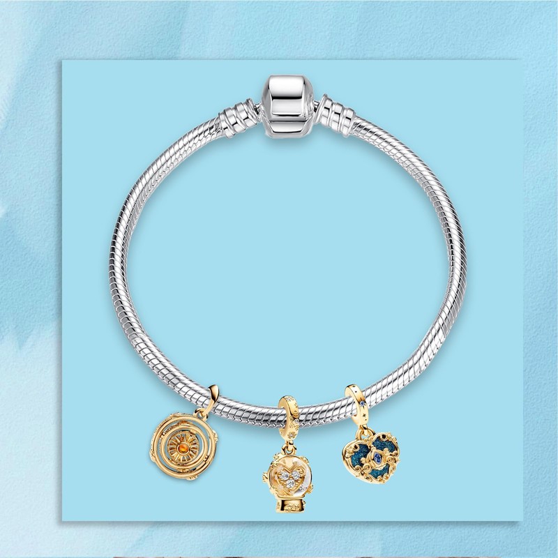 H.ZHENYUE 925 Sterling Silver Charms for European Bracelets and Necklace