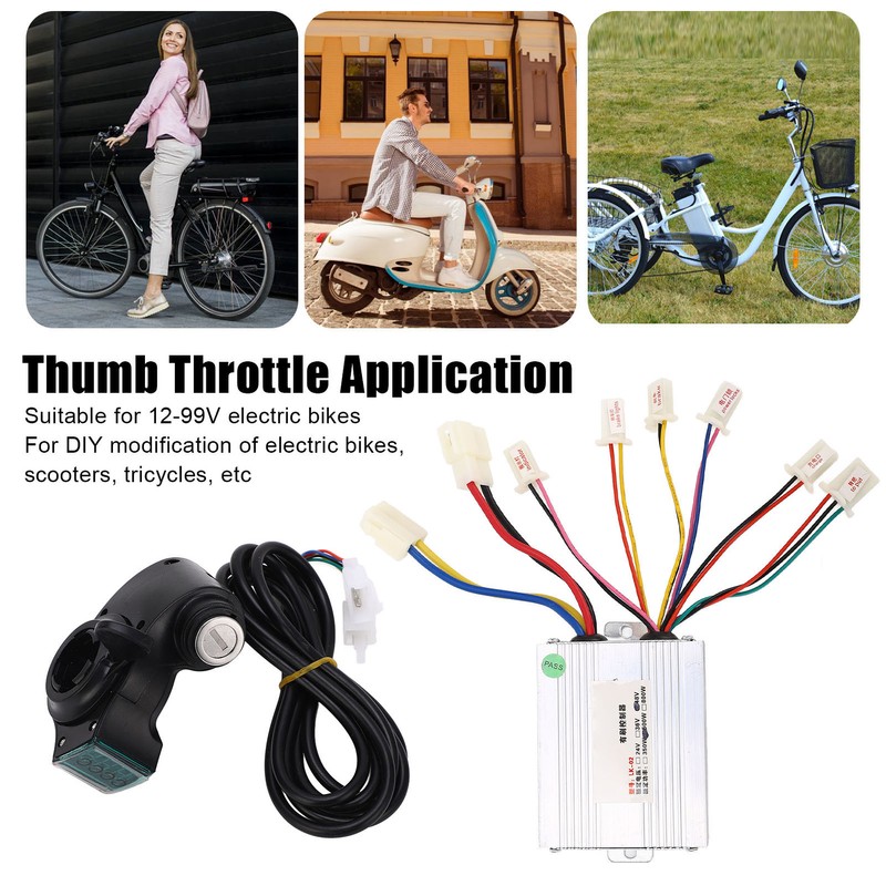 48V 500W Electric Bike Controller Thumb Throttle Set Electric Bicycle