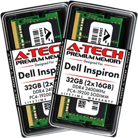 A-Tech 32GB (2x16GB) RAM for Dell Inspiron 3280, 3480, 5475, 7775 All-in-One | DDR4 2400MHz SODIMM PC4-19200 260-Pin Non-ECC Unbuffered Memory Upgrade Kit