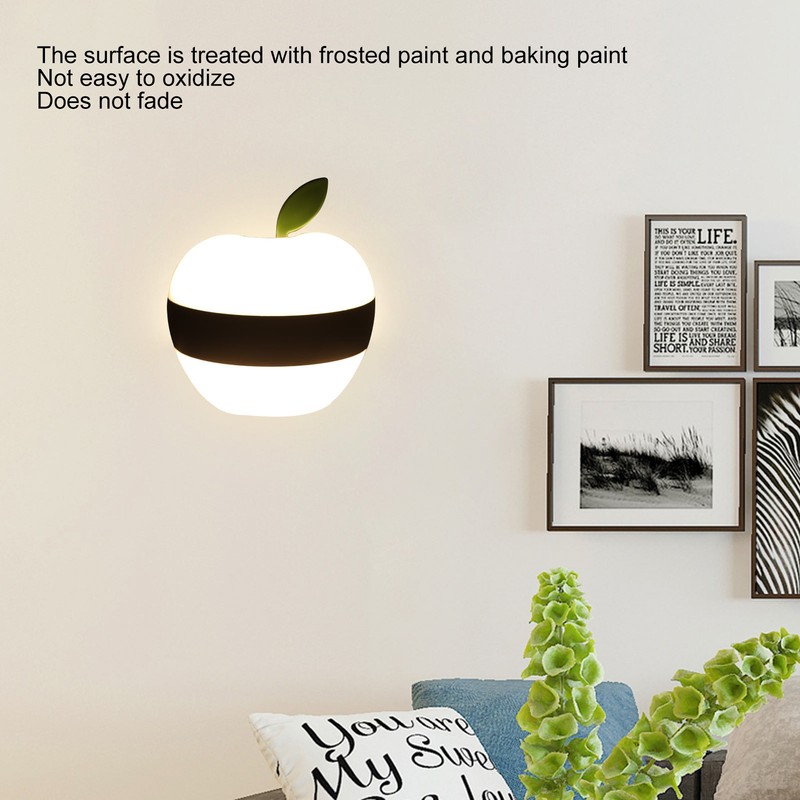 LED Wall Light Apple Shaped Waterproof 6W 3000K Aluminum and