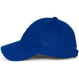 styleBREAKER Unisex Linen Baseball Cap Unicoloured, 6-Panel Basecap, Metal Buckle Adjustable 04023089, Colour:Royal Blue