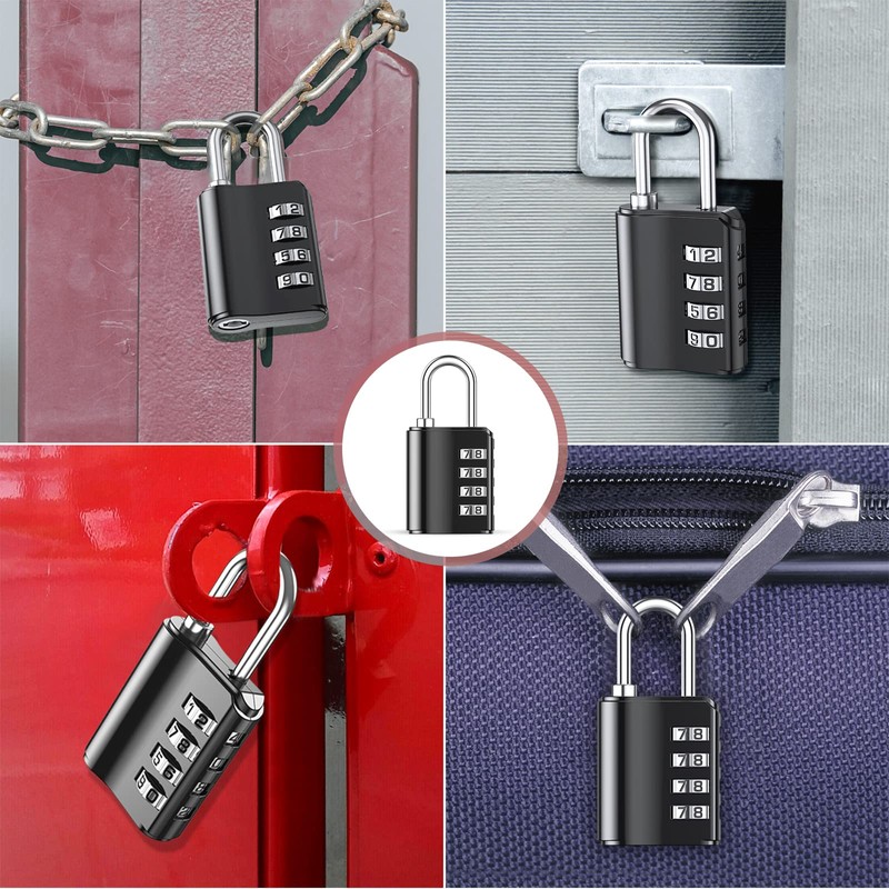 LOFICOPER Outdoor Combination Padlock, 4 Digit Combination Lock with Key,