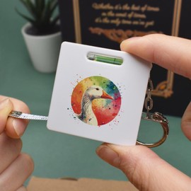 Azeeda 'Portrait of a Goose' Keyring Tape Measure/Spirit Level Tool (KM00037684)