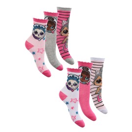 L.O.L. Surprise! Children's Girls' Socks 6 Pairs Stockings Package Set, multicoloured