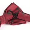 Alizeal Mens Maroon Background with Cedar Pattern Pre-tied Christmas Party