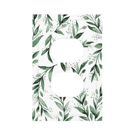 Green Olive Leaf Sage Boho Leaves Plant Flowers Outlet Covers 1 Gang Duplex Light Switch Cover Decorative Switch Plates Electrical Receptacle Faceplate Wall Plate for Farmhouse Decor Decor