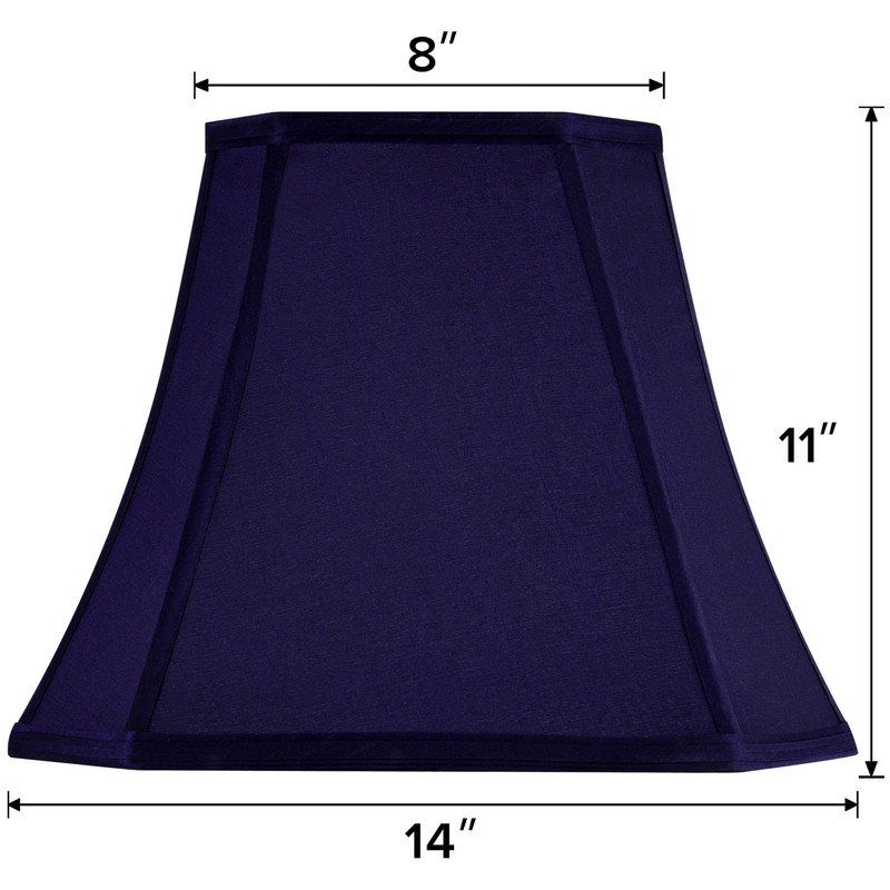 GO&SO Rectangular Blue Lamp Shades Square Cut Corner, 8x14x11 Inch