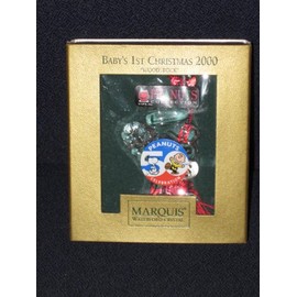 2000 Marquis Waterford Crystal - Peanuts Collection - Woodstock Baby's 1st Christmas Tree Ornament