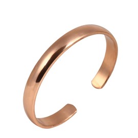 Solid Copper Bracelet Bangle Thick Thin Simple EMF for Men Women, Copper