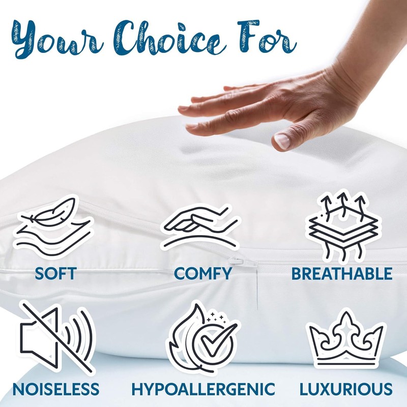 Guardmax, Bed Bug/Waterproof Zippered Pillow Protector, White , 24x24, 2