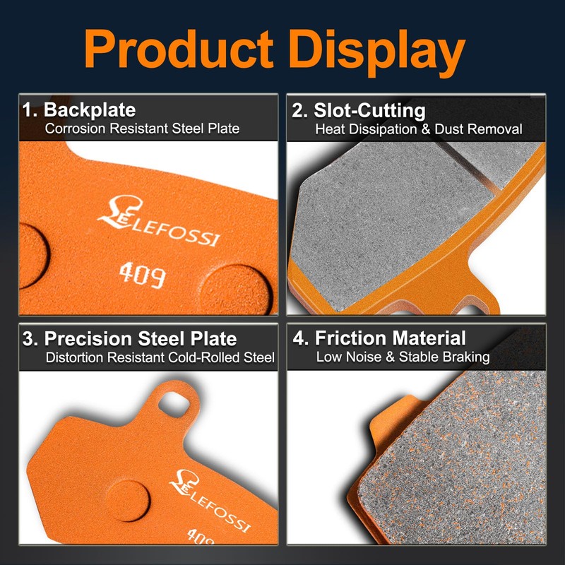 LE LEFOSSI Front and Rear Carbon Fiber Brake Pads Sets