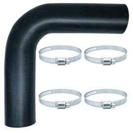 Gasoline Fuel Filler Neck Hose 2 inches Inside 90 degree (2" ID 15 7/8" Long) with 4 Hose Clamps Reinforced Gas tank