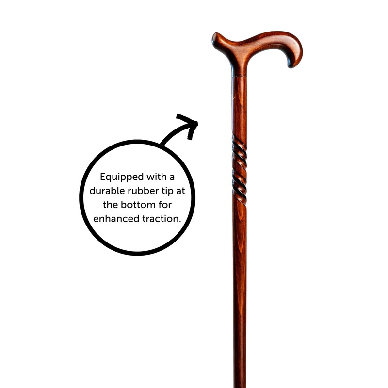 Wood Walking Canes - Triple Twist Derby - 36" Long