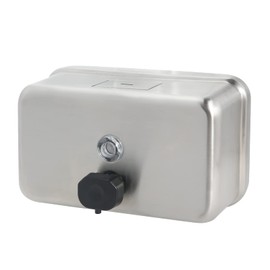 Stardrix Heavy Duty Stainless Steel Wall Mount Soap Dispenser, 1100ml/37oz, with Corrosion Proof Lining and Anti-Leak Pump for Commercial & Home Bathroom Kitchen (Horizontal)