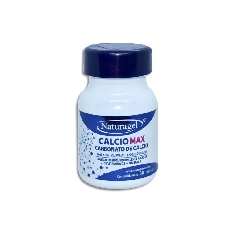 Calciomax, Carbonato De Calcio, Naturagel, Bote Con 30 Table Sabor