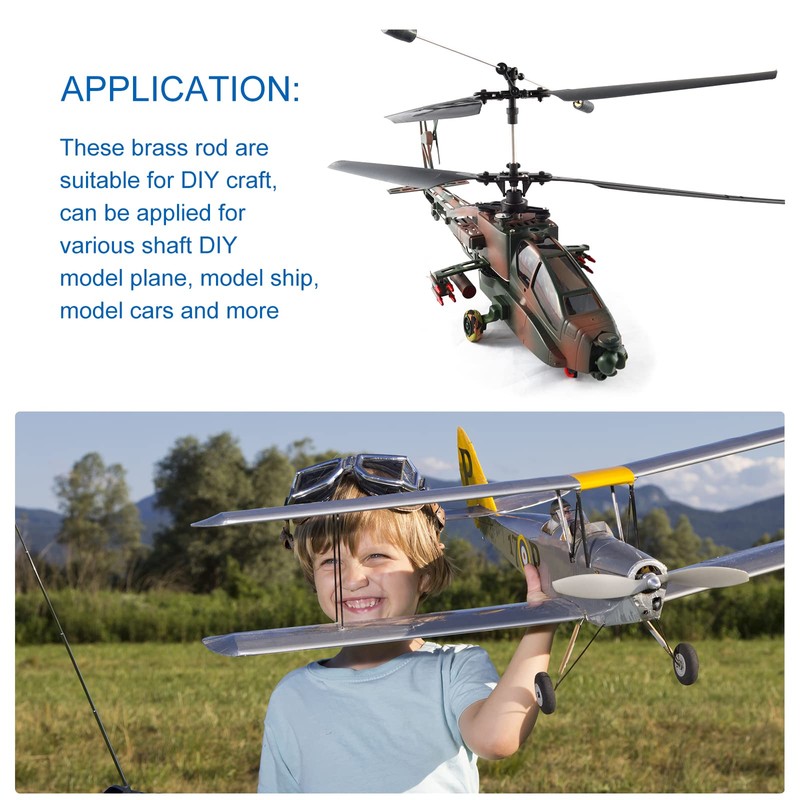 DMiotech 4pcs 3mm x 100mm Brass Solid Round Bar Brass