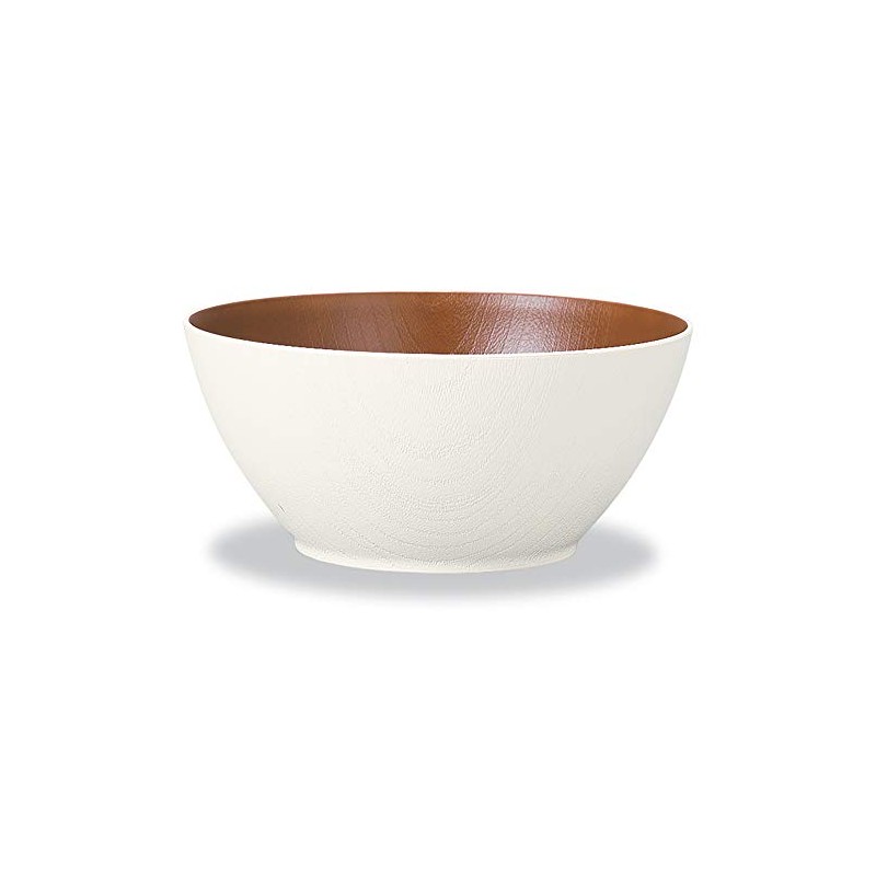 Yamanaka Lacquer Natural Keyaki Heather Bowl, Large, White & Brown