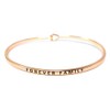 by you Inspirational Forever Family Message Engraved Thin Cuff Bangle