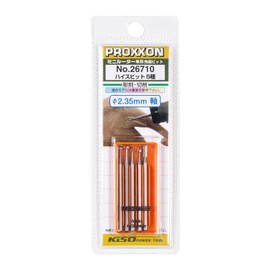 PROXXON High-Speed Steel Bit Set of 5 [Disc Type 0.12 in (3.1 mm), Rod, Triangular, Shell, Round 0.09 in (2.3 mm), Shaft Diameter 0.09 in (2.35 mm)] No. 26710