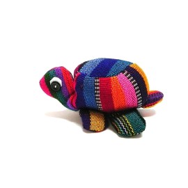 Mia Jewel Shop Mini Turtle Stuffed Animal Handmade Multicolored Striped Pattern Ethnic Kids Toy