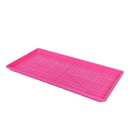 SUNPACK 10" x 20" Heavy Duty Mesh Plastic Seed Starting Tray, Magenta, 1" - Ensures Water Drainage and Aeration, Perfect for Greenhouses or Indoor Gardening
