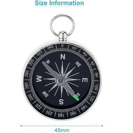 Portable Pocket Compass For Camping Hiking And Riding Flip open Outdoor Survival AID Guides For Boating Orienteering Hiking Scouts And Walking Water prof Slim Ranger Navigation Compass Silver