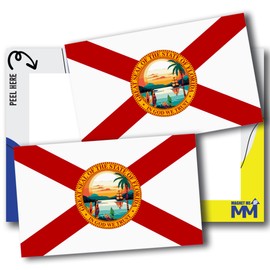 Magnet Me Up Florida US State Flag Bumper Sticker Decal, 3x5 2 Pack, Vinyl Adhesive Sticker for Car, Truck, SUV Weatherproof State Pride Collectible Full Color, Durable, Made in The USA