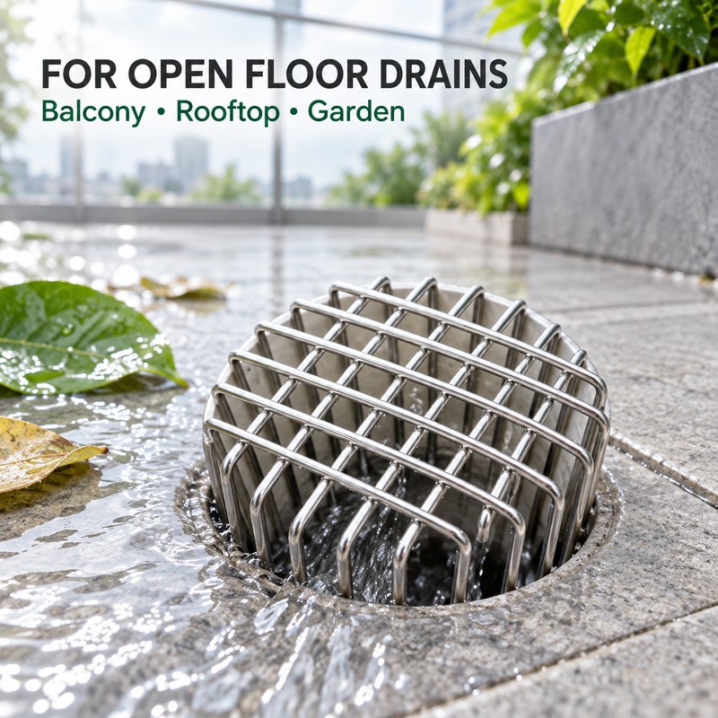 Stainless Steel Downspout Drain Guard, 50/75/110/160mm Anti-Clog Leaf Strainer
