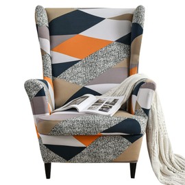 MINGPINHUIUS Wingback Chair Cover Sofa Slipcover - Stretch Polyester Wingback Armchair Covers Super Soft Furniture Protector Couch for Living Room Machine Washable/Skid Resistance