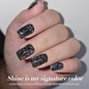 Born Pretty UV Nagellack Glitzer Schwarz Reflektierendes Gel Nagellack UV