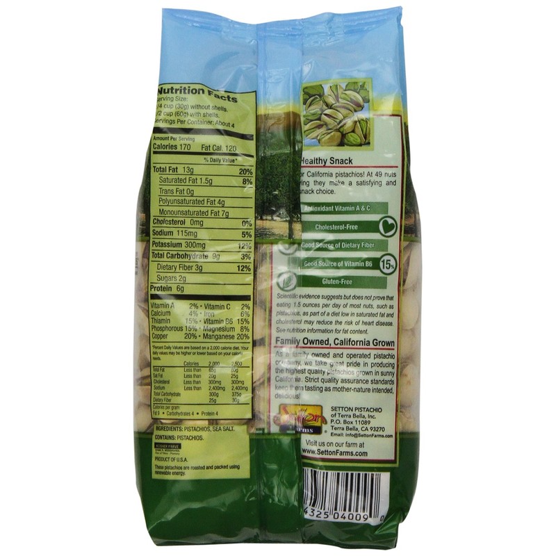 Setton Farms Roasted and Salted Premium California Pistachios 8 Oz.