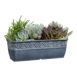 Classic Home and Garden 9410-515-CP3 Corinthian Trough Planter, 10", Storm