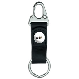 GRAPHICS & MORE Alabama Sate Secondary Logo Keychain with Leather Fabric Belt Clip-On Carabiner