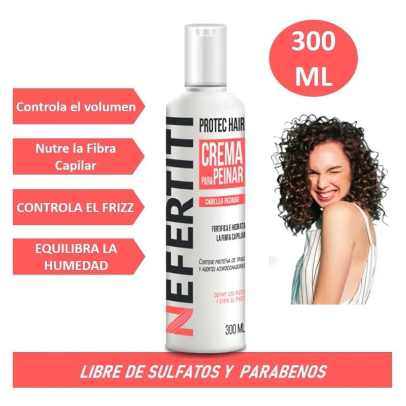 Nefertiti Crema Peinar Cabello Rizado 300ml