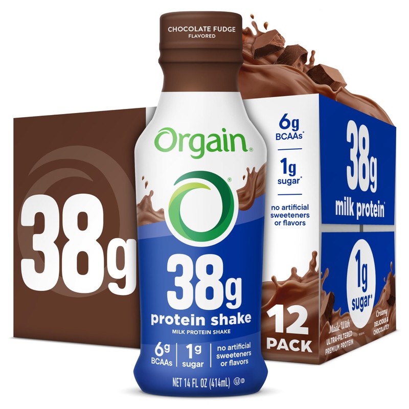 Orgain 38g High Protein Shake, Dairy Isolate Protein Milk, Chocolate