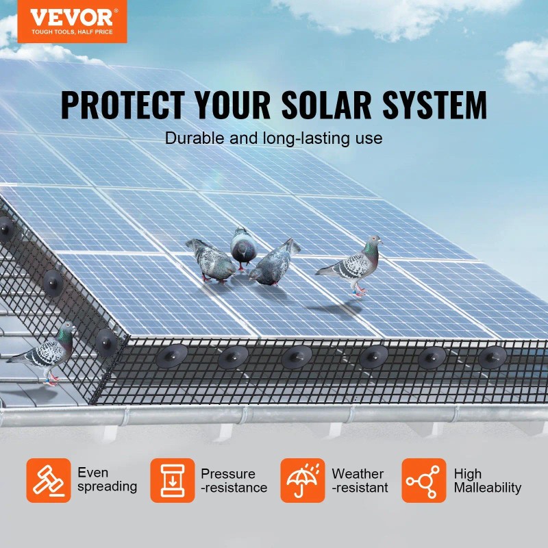 8-Inch X 100ft Solar Panel Bird Critter Guard Roll Kit