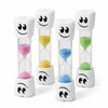 4PCS Timer Assorted Colors, Smile Pattern Plastic Unbreakable Hour Glass,