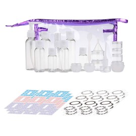 Travel Bottle Set - Refillable - TSA/Airline Approved - 8 Bottles and 9 Jars - 3 Tools (Pipette, Funnel and Mini Spatula)