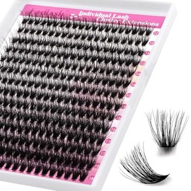 FADLASH Pestañas postizas individuales con volumen, 240 unidades, 40D, 12-18 mm, bandeja mixta, efecto 3D, suaves y esponjosas, con rizo en D, kit de extensiones de pestañas DIY en casa (40D-0.07-D, 1