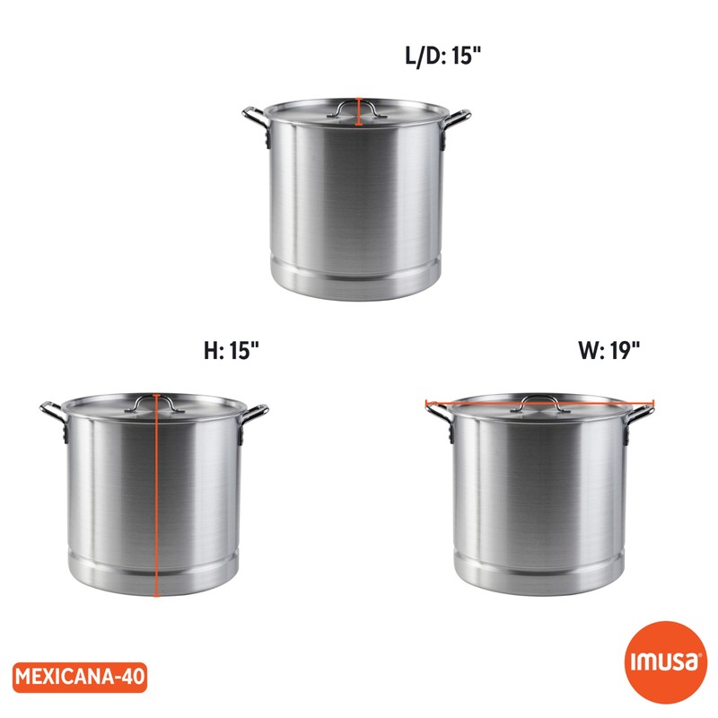 IMUSA 40 Qt Tamale Steamer Vaporera Stock Pot Aluminum Tamalera