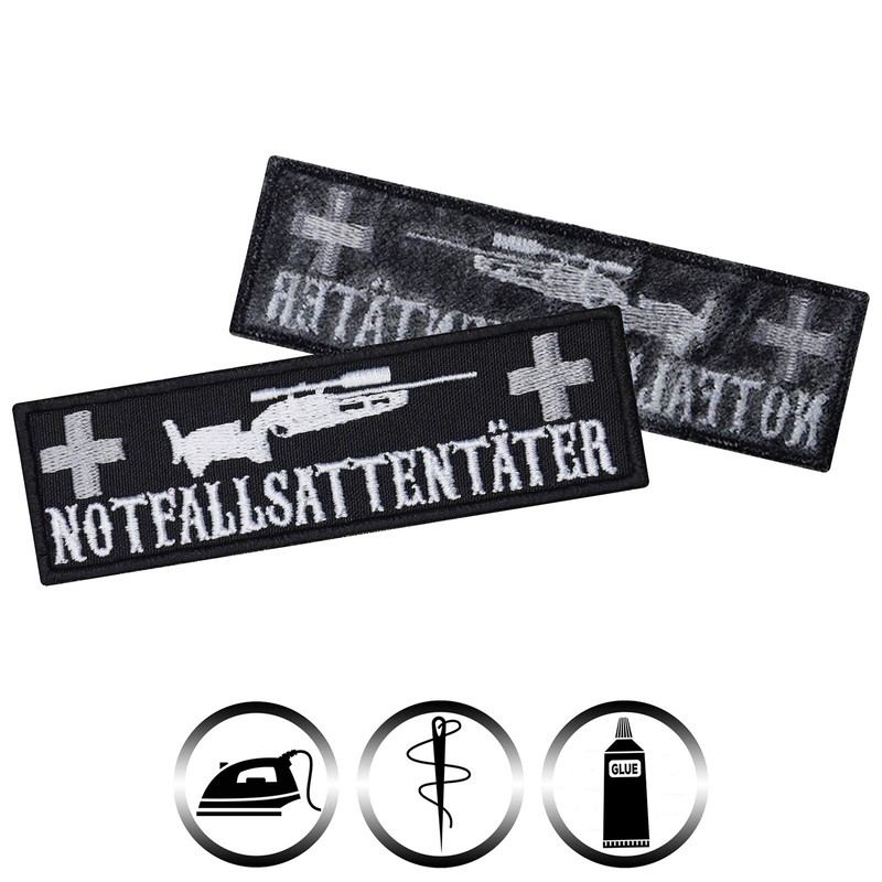 Emergency Sat Tunter MG Sew-On Patch Paramedic Iron-On Tactical Morale