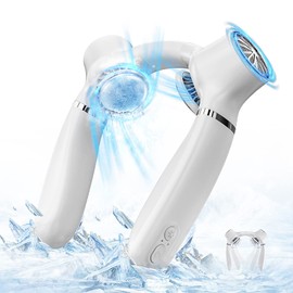 AMLINK Portable Neck Air Conditioner Fan, Neck Fan with Refrigerating Chip, 4000 mAh Hands-Free Rechargeable Cooling Neck Fan, 360° Air Flow 3 Speeds Low Noise Personal Fan for Home/Office/Outdoor