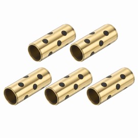 sourcing map 5pcs Sleeve Bearings 8mm Bore x 10mm OD x 25mm Height, Wrapped Oilless Bushings Brass Graphite, JDB Oilless Graphite Lubricating Cast Brass Bushing