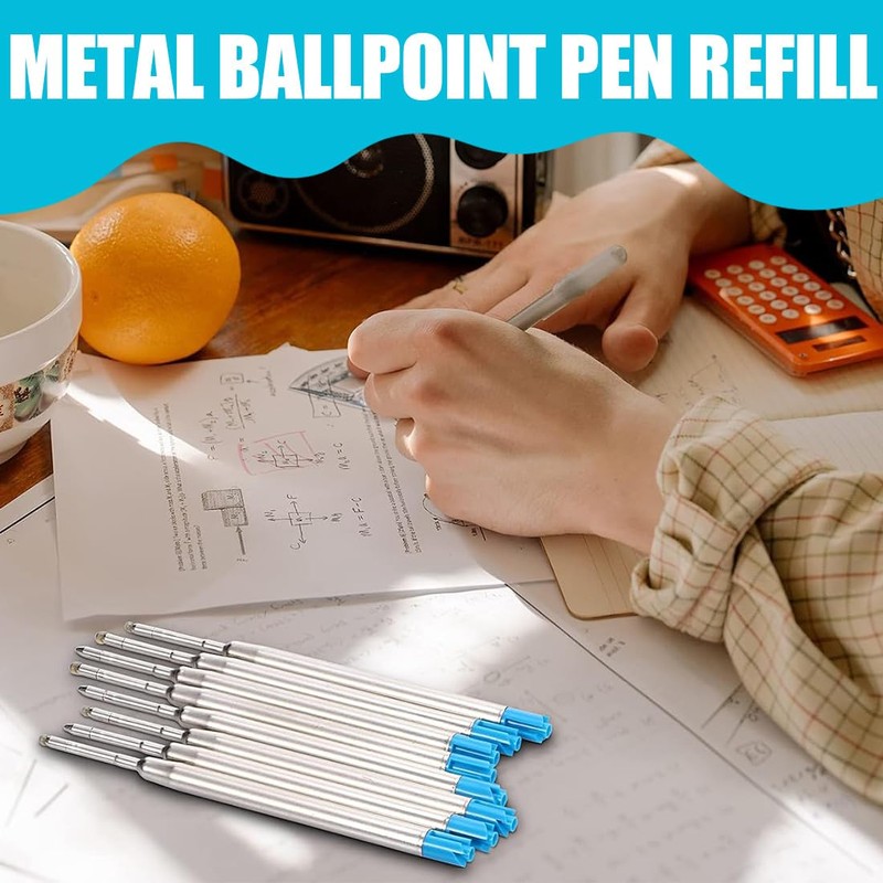 Pack of 20 Writing Instruments Ballpoint Pen Refills Blue Black