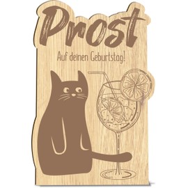 Lustige Geburtstagskarte Holzkarte - Aperol Birthday Geburtstagskarte mit Umschlag | Happy Birthday Karte, Aperol Sprit, Katze Holy Aperoli, Geburtstagskarte Aperol Spritz, Geschenk Beste Freundin